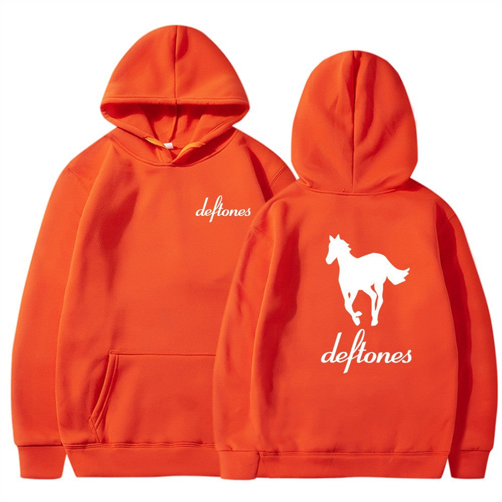 Deftones White Horse Print Hoodie Casual Unisex Sweatshirt