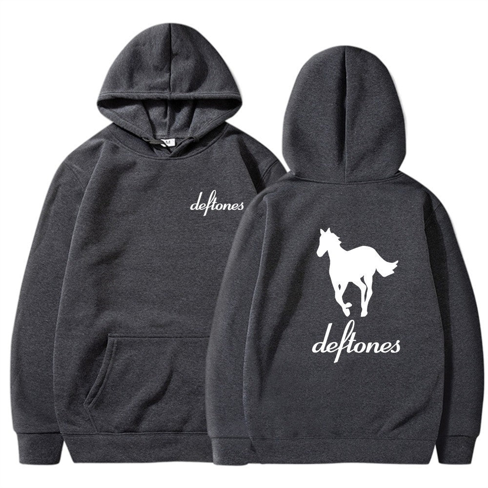 Deftones White Horse Print Hoodie Casual Unisex Sweatshirt
