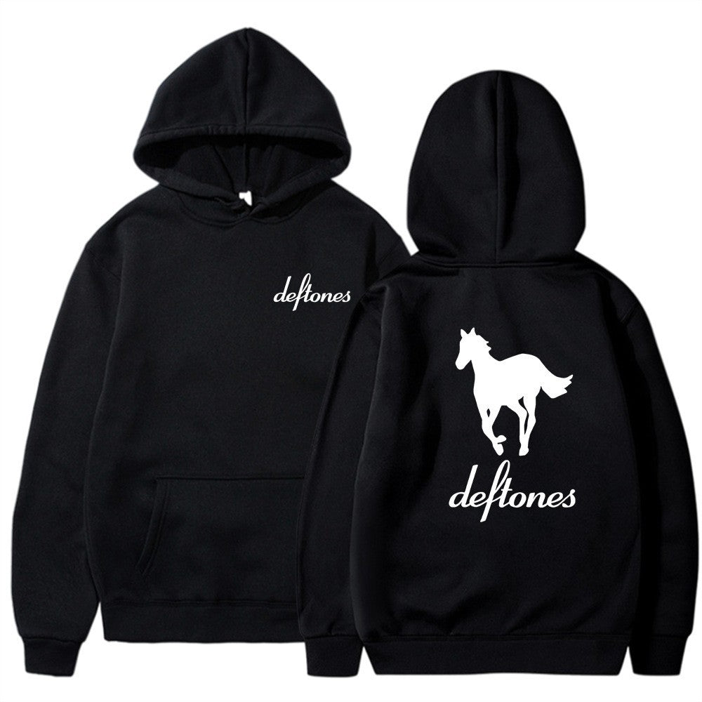 Deftones White Horse Print Hoodie Casual Unisex Sweatshirt