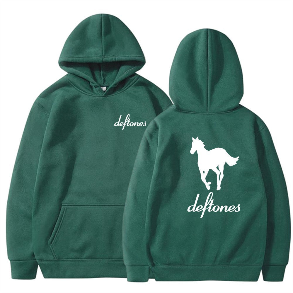Deftones White Horse Print Hoodie Casual Unisex Sweatshirt