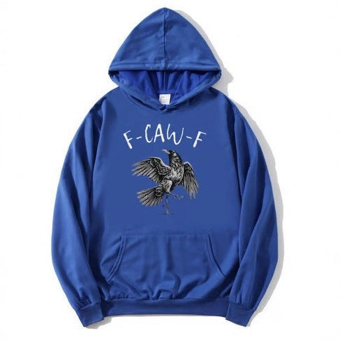 Crow Print Hoodie Sweatshirt Men's Casual Sportswear