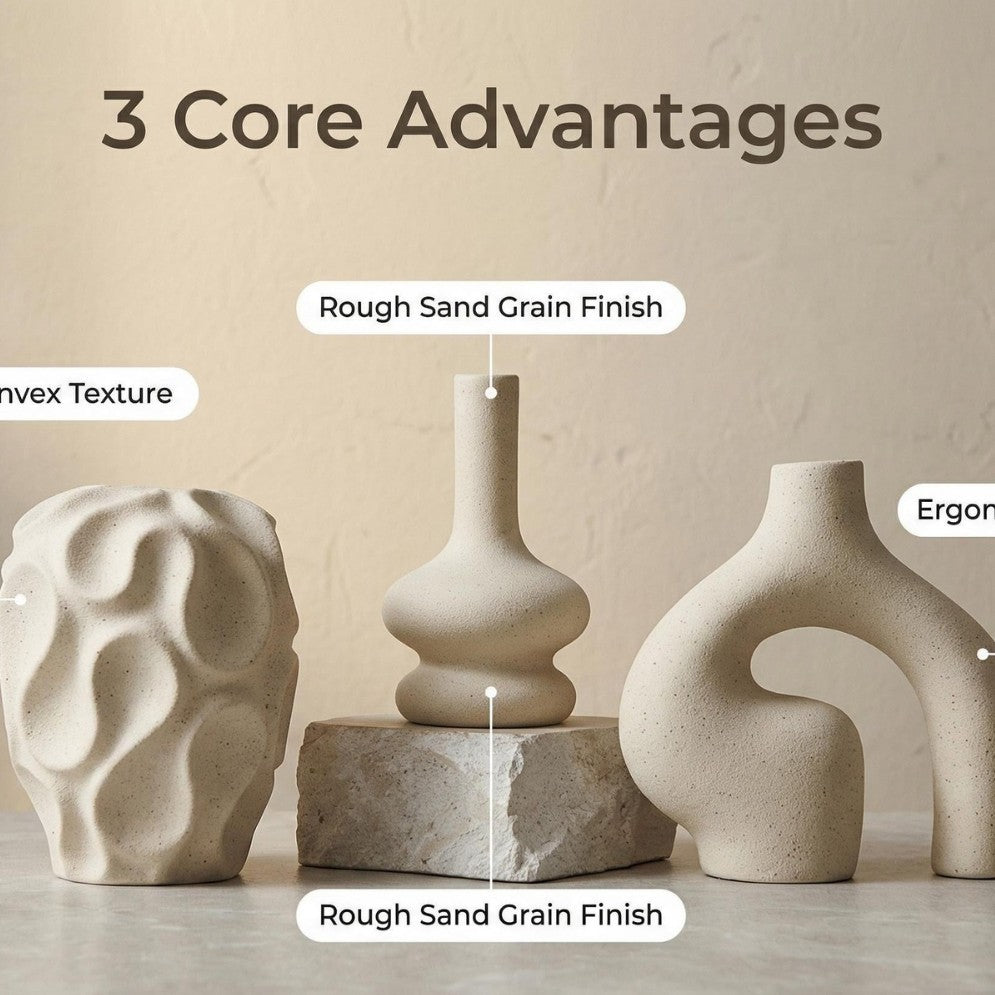 Boho Donut Ceramic Vase Trio