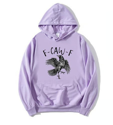 Crow Print Hoodie Sweatshirt Men's Casual Sportswear