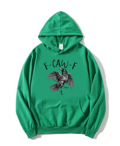 Crow Print Hoodie Sweatshirt Men's Casual Sportswear