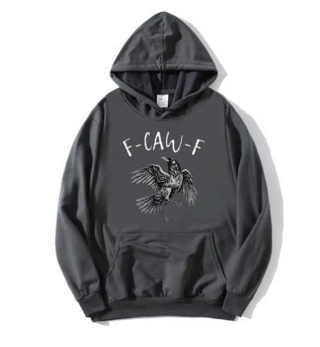 Crow Print Hoodie Sweatshirt Men's Casual Sportswear