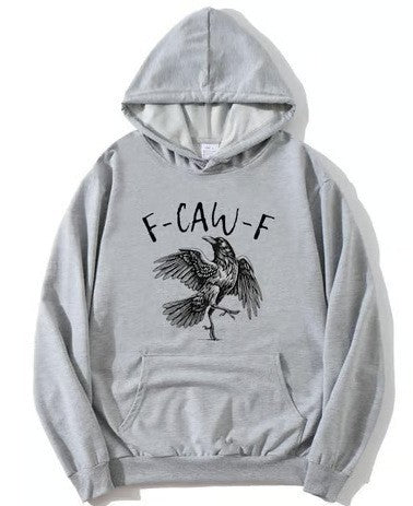 Crow Print Hoodie Sweatshirt Men's Casual Sportswear