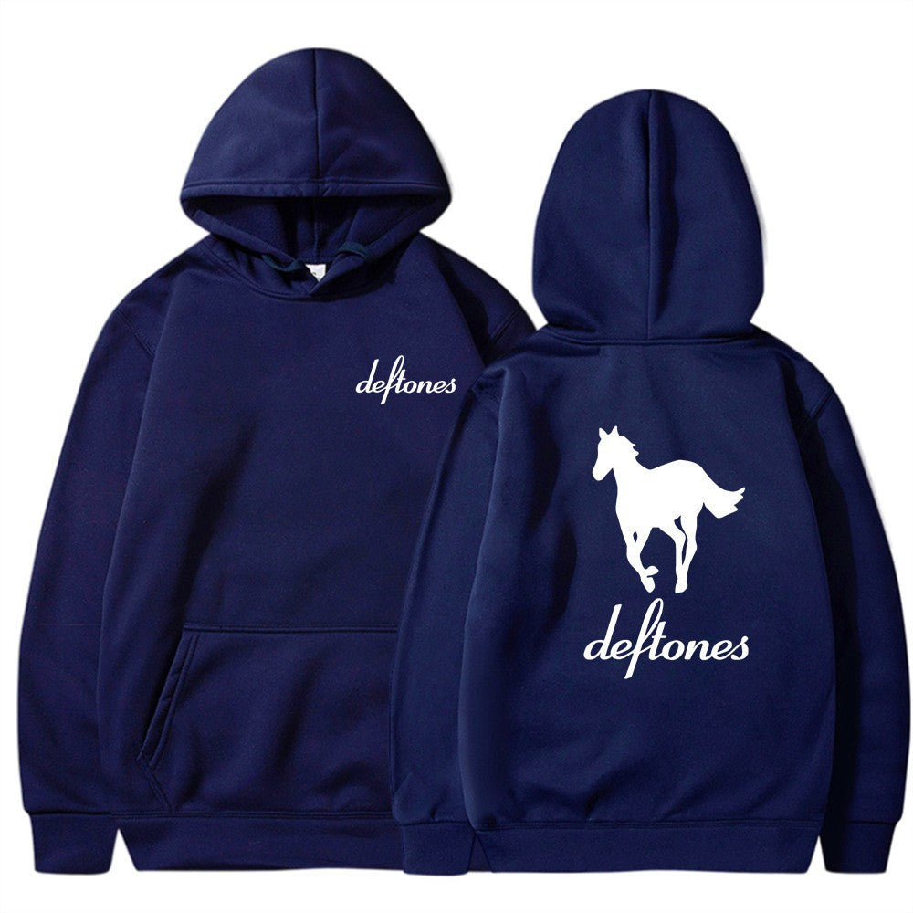 Deftones White Horse Print Hoodie Casual Unisex Sweatshirt