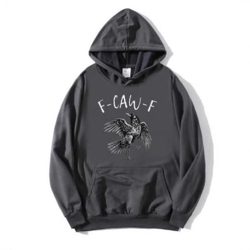 Crow Print Hoodie Sweatshirt Men's Casual Sportswear