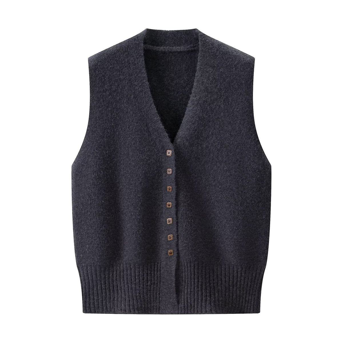 Casual versatile V-neck knitted vest cardigan