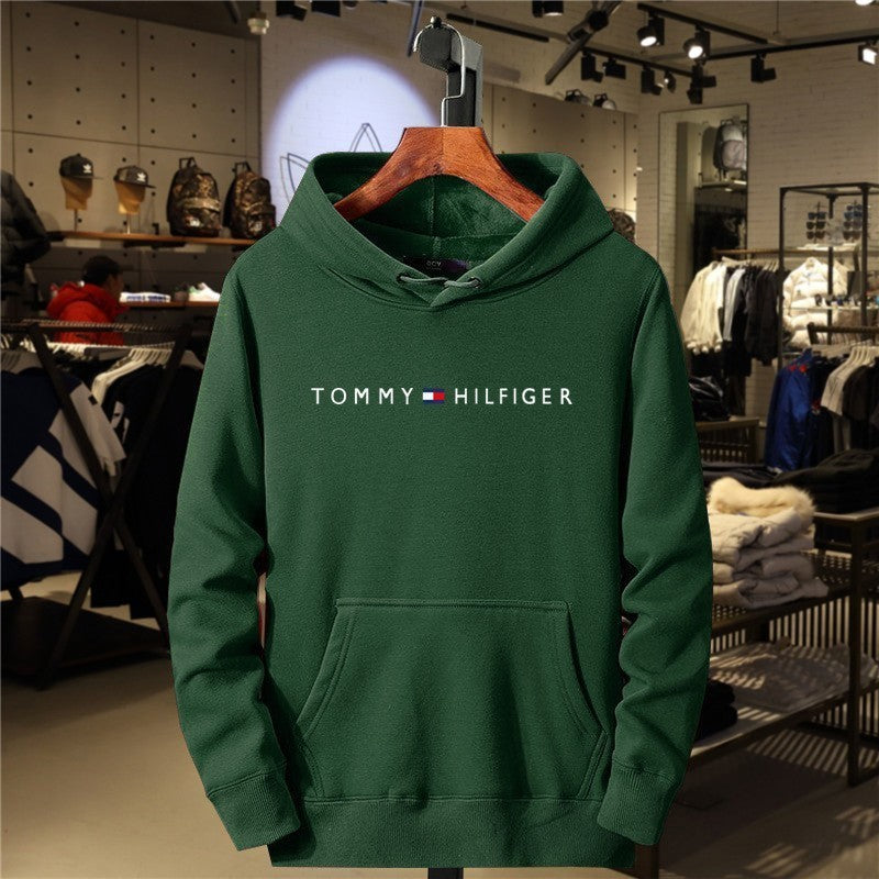 Fleece Men's Hoodie, Casual Print Hooded Sweatshirt, Streetwear Style, Outerwear