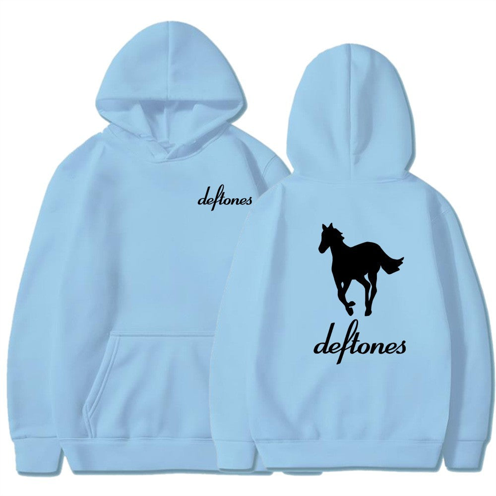 Deftones White Horse Print Hoodie Casual Unisex Sweatshirt