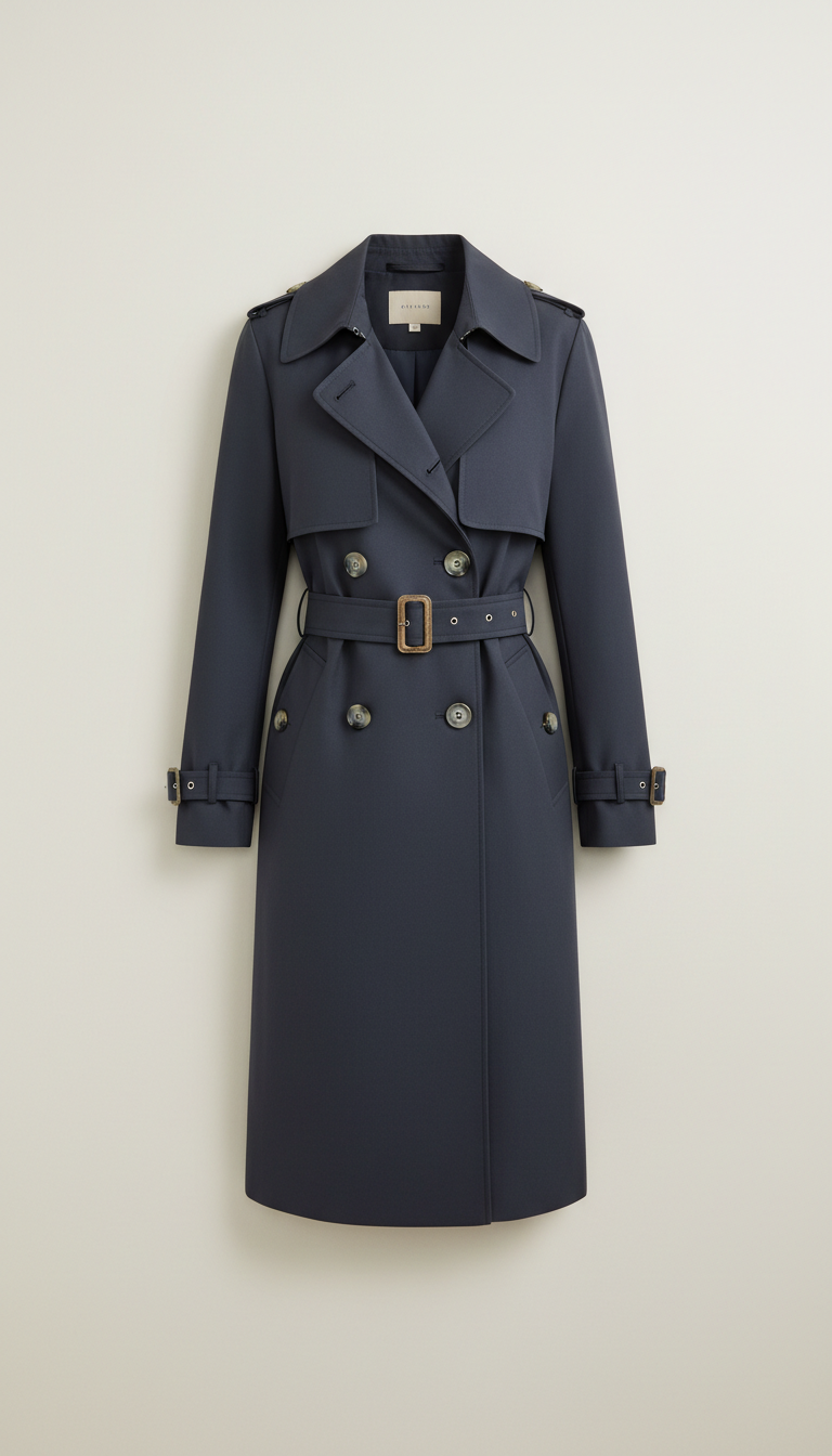 Gabardina mujer azul medianoche