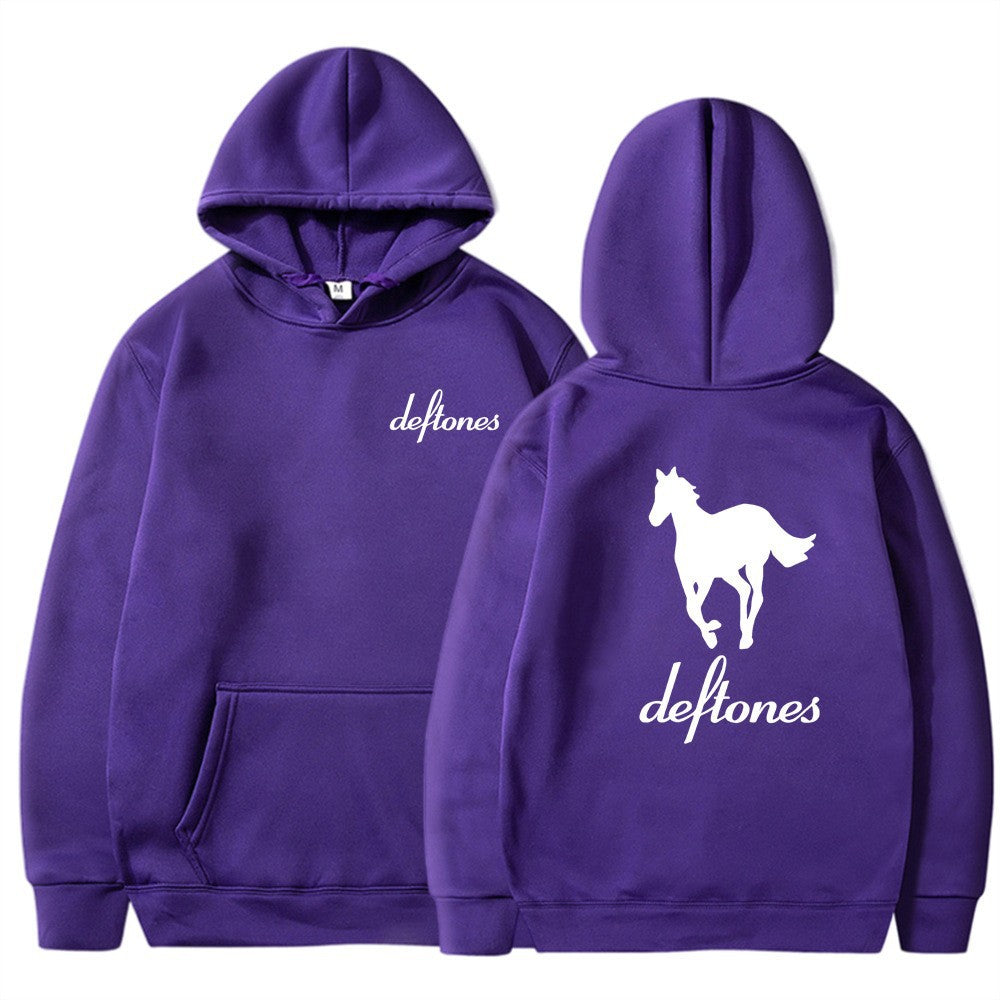 Deftones White Horse Print Hoodie Casual Unisex Sweatshirt