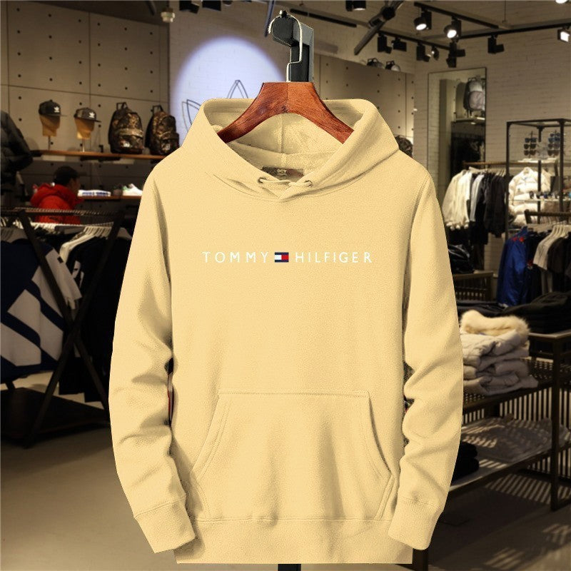 Fleece Men's Hoodie, Casual Print Hooded Sweatshirt, Streetwear Style, Outerwear