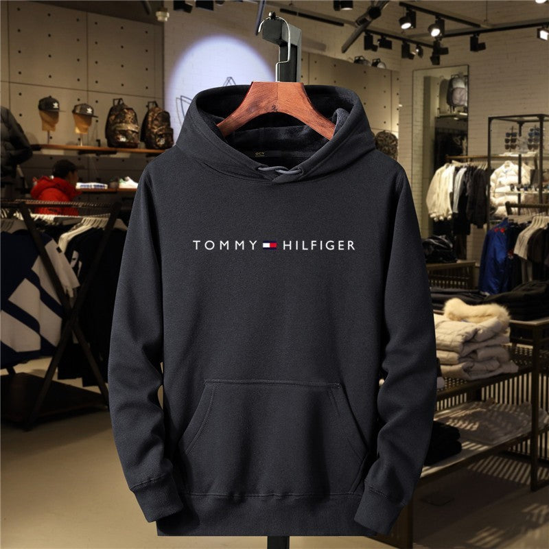 Men's Fleece Hoodie, Casual Print Hooded Sweatshirt, Streetwear Style, Outerwear