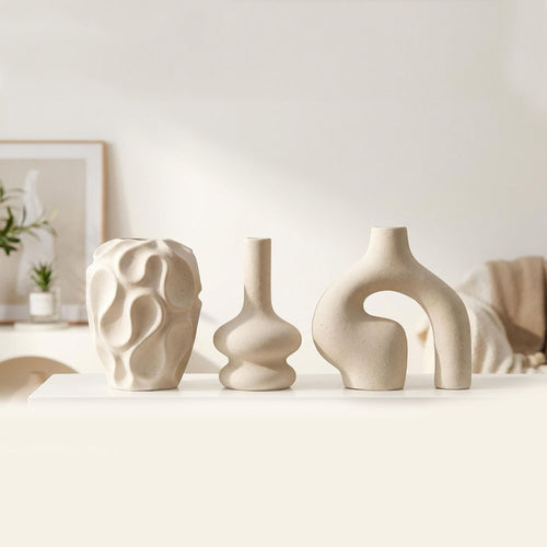 Boho Donut Ceramic Vase Trio