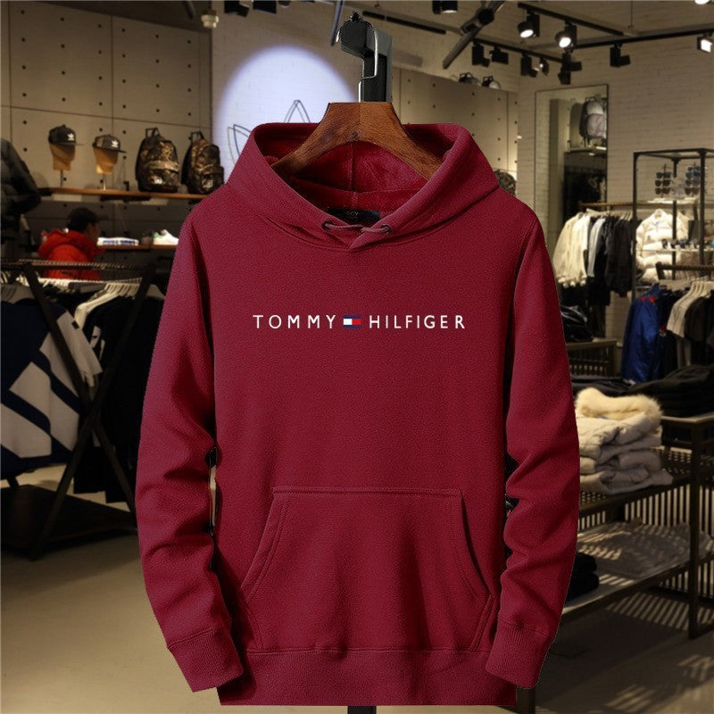 Fleece Men's Hoodie, Casual Print Hooded Sweatshirt, Streetwear Style, Outerwear