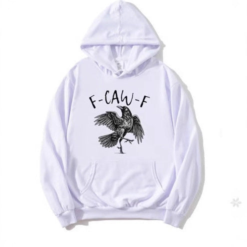Crow Print Hoodie Sweatshirt Men's Casual Sportswear