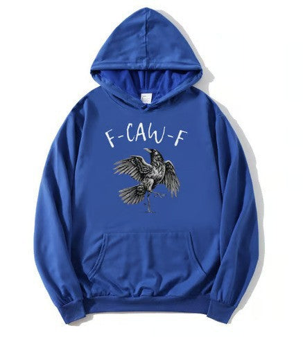 Crow Print Hoodie Sweatshirt Men's Casual Sportswear