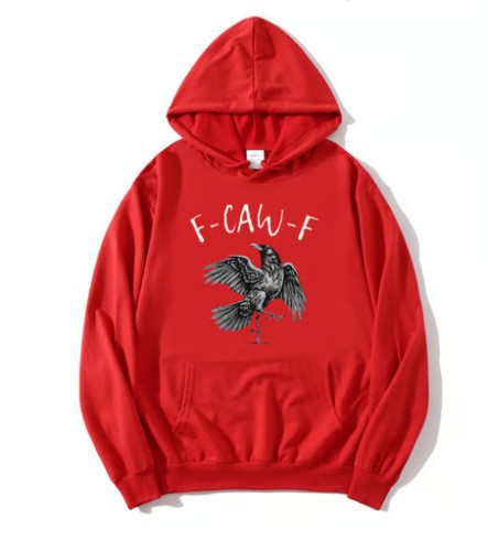Crow Print Hoodie Sweatshirt Men's Casual Sportswear