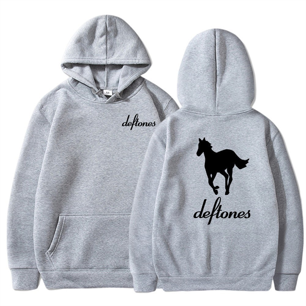 Deftones White Horse Print Hoodie Casual Unisex Sweatshirt