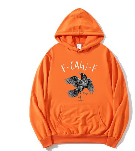 Crow Print Hoodie Sweatshirt Men's Casual Sportswear