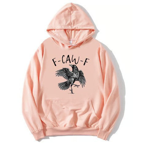 Crow Print Hoodie Sweatshirt Men's Casual Sportswear