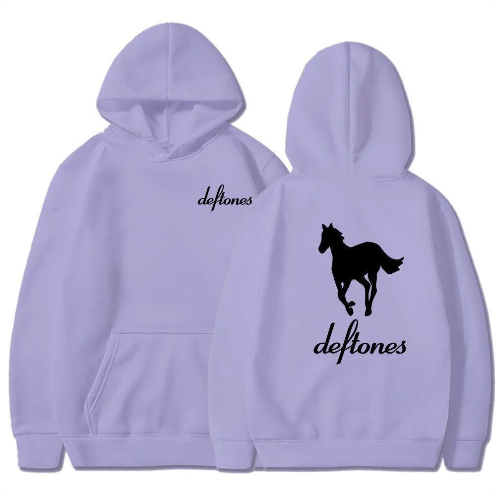 Deftones White Horse Print Hoodie Casual Unisex Sweatshirt