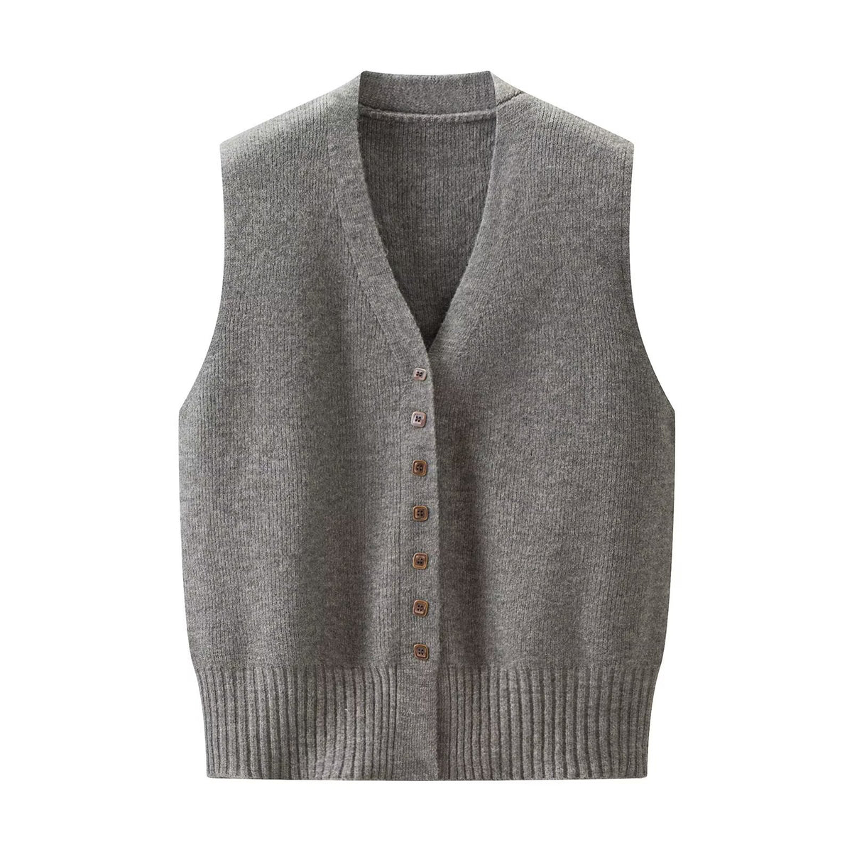 Casual versatile V-neck knitted vest cardigan
