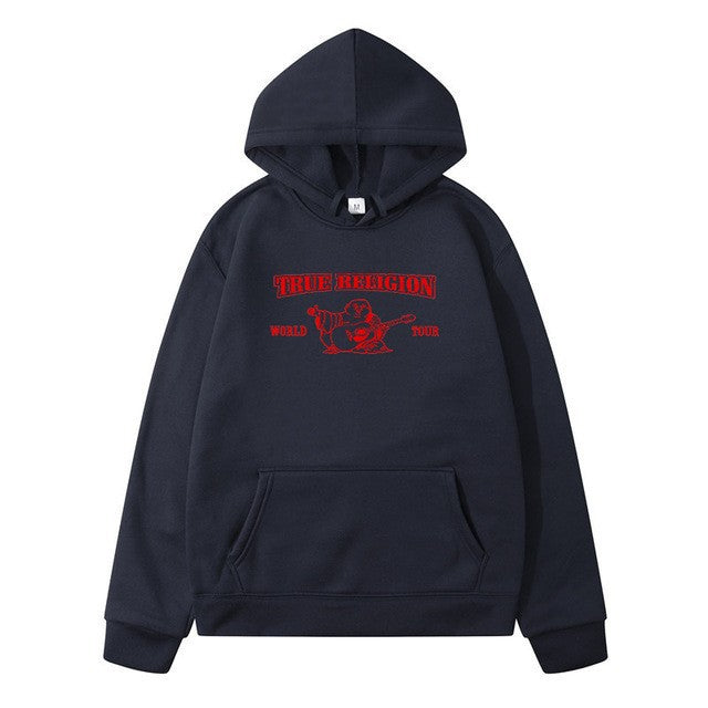 Hoodie with Print Pattern, Casual, Men's Pullover Sweatshirt