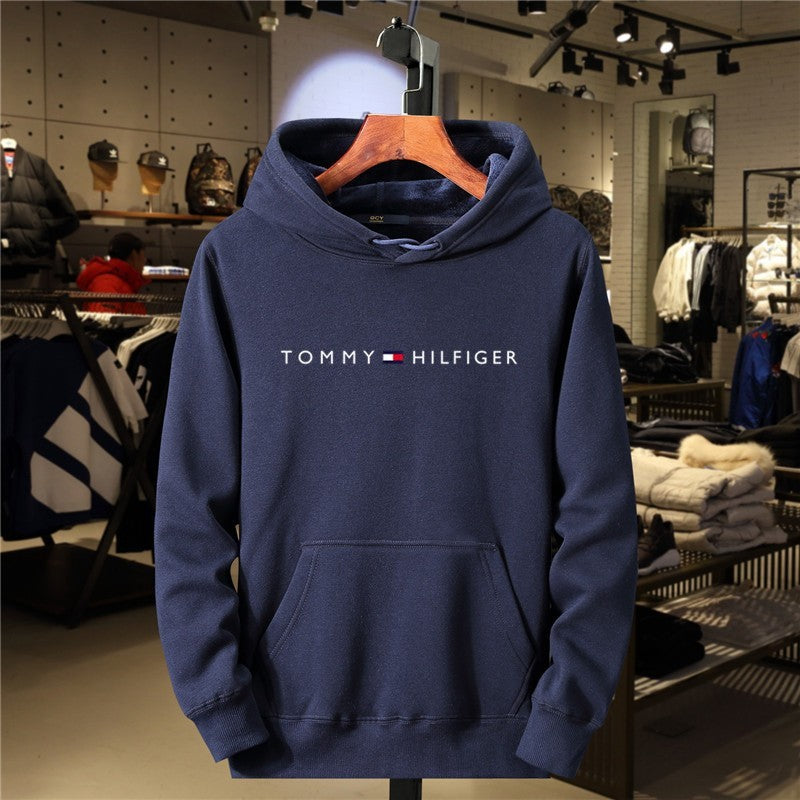 Fleece Men's Hoodie, Casual Print Hooded Sweatshirt, Streetwear Style, Outerwear