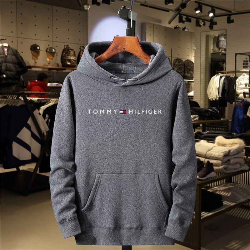 Fleece Men's Hoodie, Casual Print Hooded Sweatshirt, Streetwear Style, Outerwear