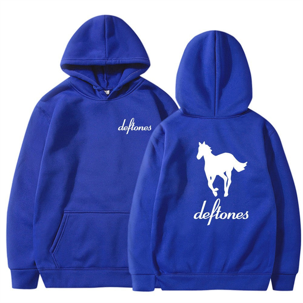 Deftones White Horse Print Hoodie Casual Unisex Sweatshirt