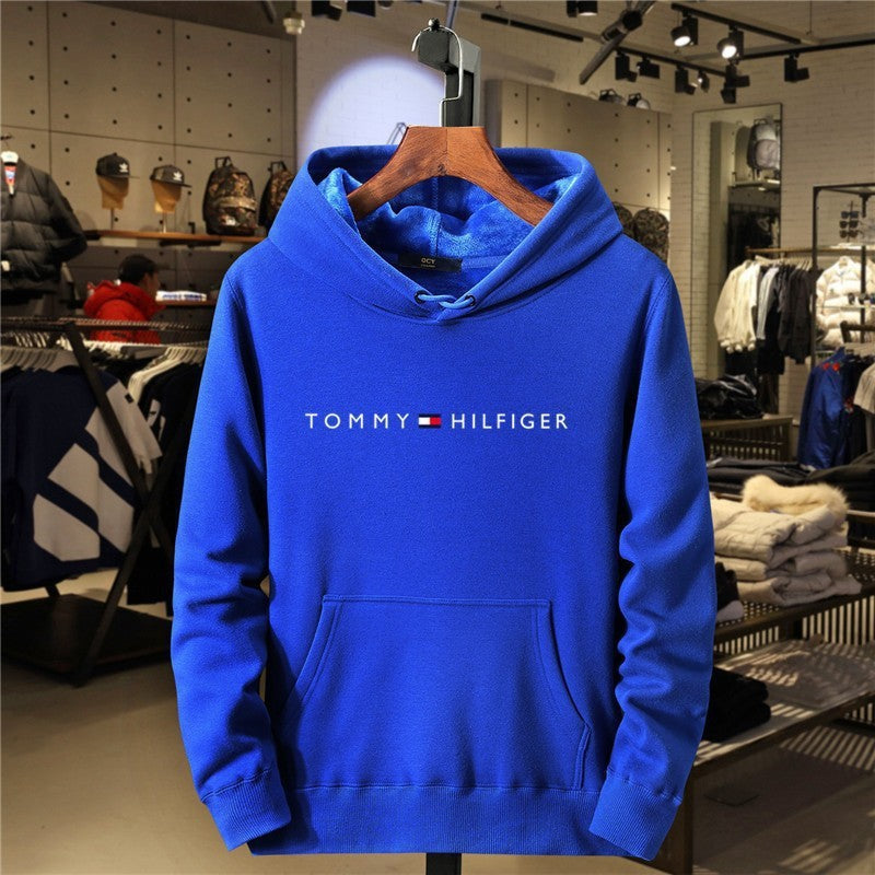 Fleece Men's Hoodie, Casual Print Hooded Sweatshirt, Streetwear Style, Outerwear