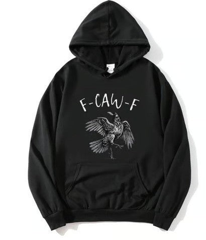 Crow Print Hoodie Sweatshirt Men's Casual Sportswear