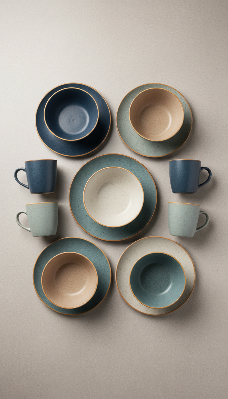 Juego vajilla cerámica bruma porcelana